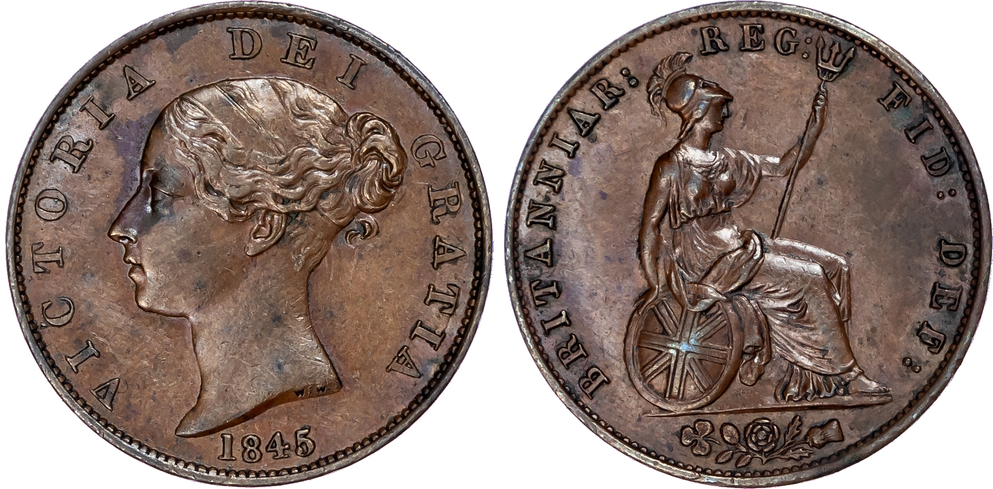 Victoria (1837-1901), Halfpenny, 1845