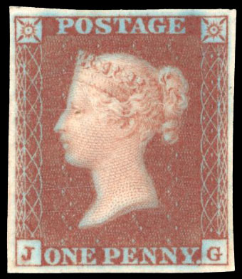 GB 1854 1d red Die I Plate R1 JG imprimatur SG 17