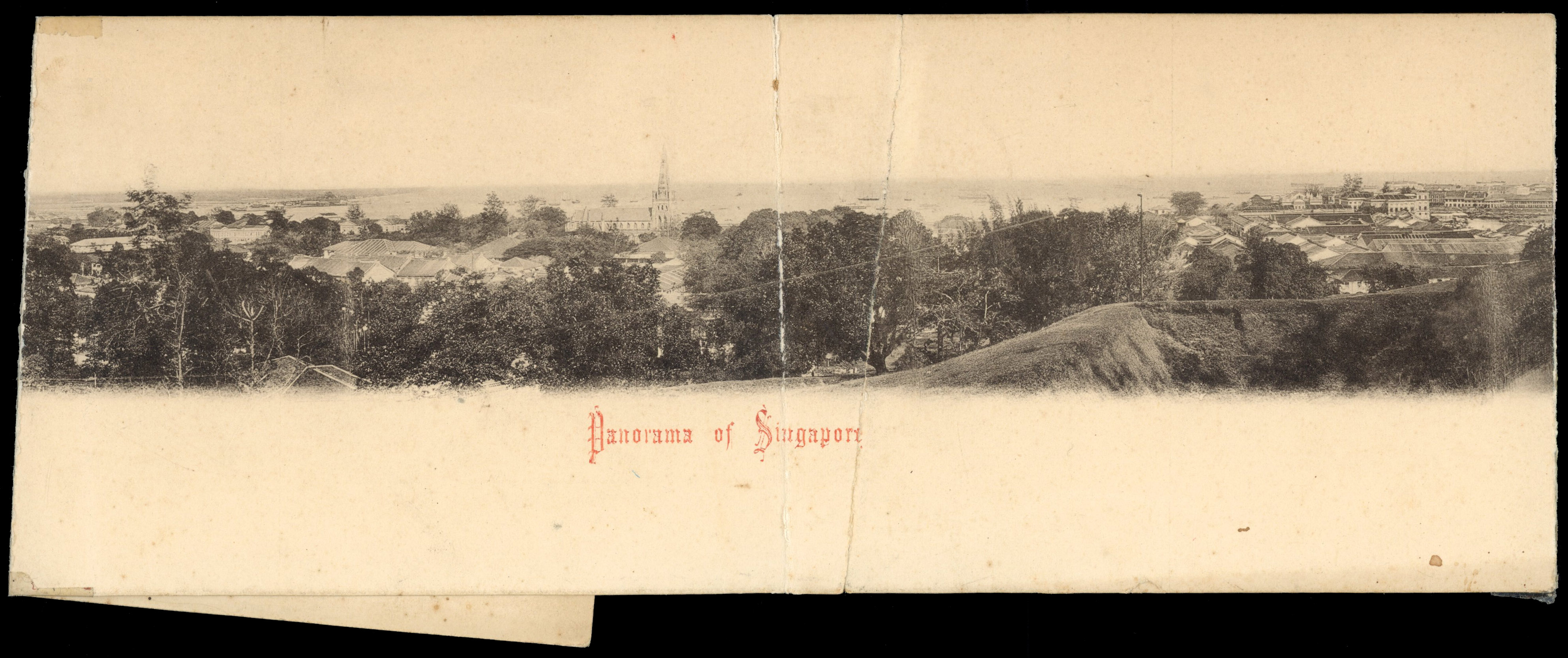 Singapore 1900 ultra-wide postcard unused