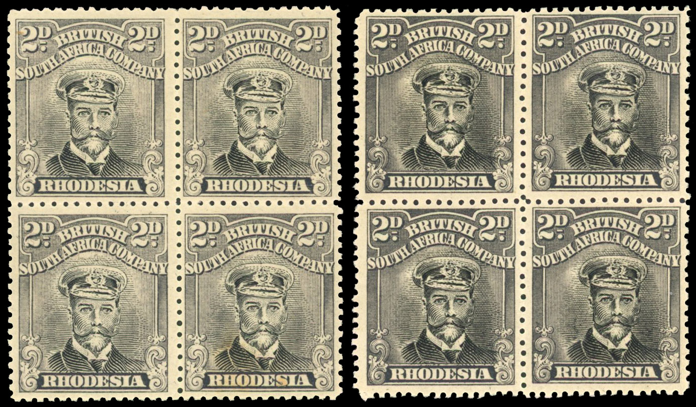 Rhodesia 2d SG 256 blocks mint