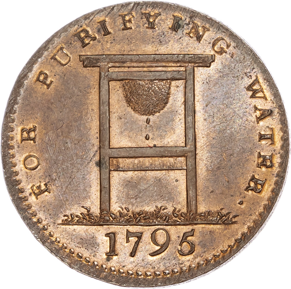 London - Coventry Street, Joshua Henderson (water purifier seller), Halfpenny 1795