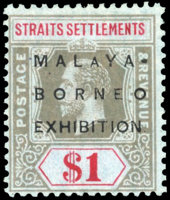 Malaya Straits Settlements SG 247d 1922 Malaya-Borneo $1 MCA small second A mint