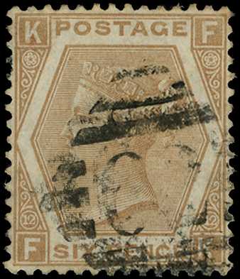 1872 6d pale chestnut Plate 12 (FK)...