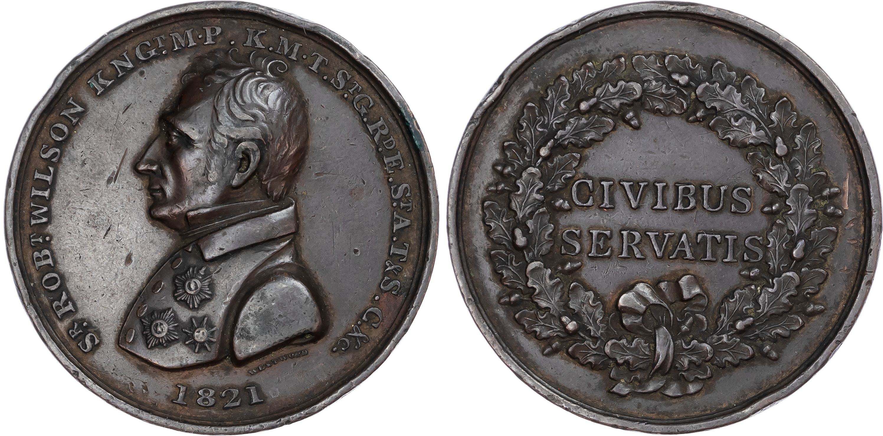 Gibraltar. Sir Robert Wilson Æ Medallion. 1821. 