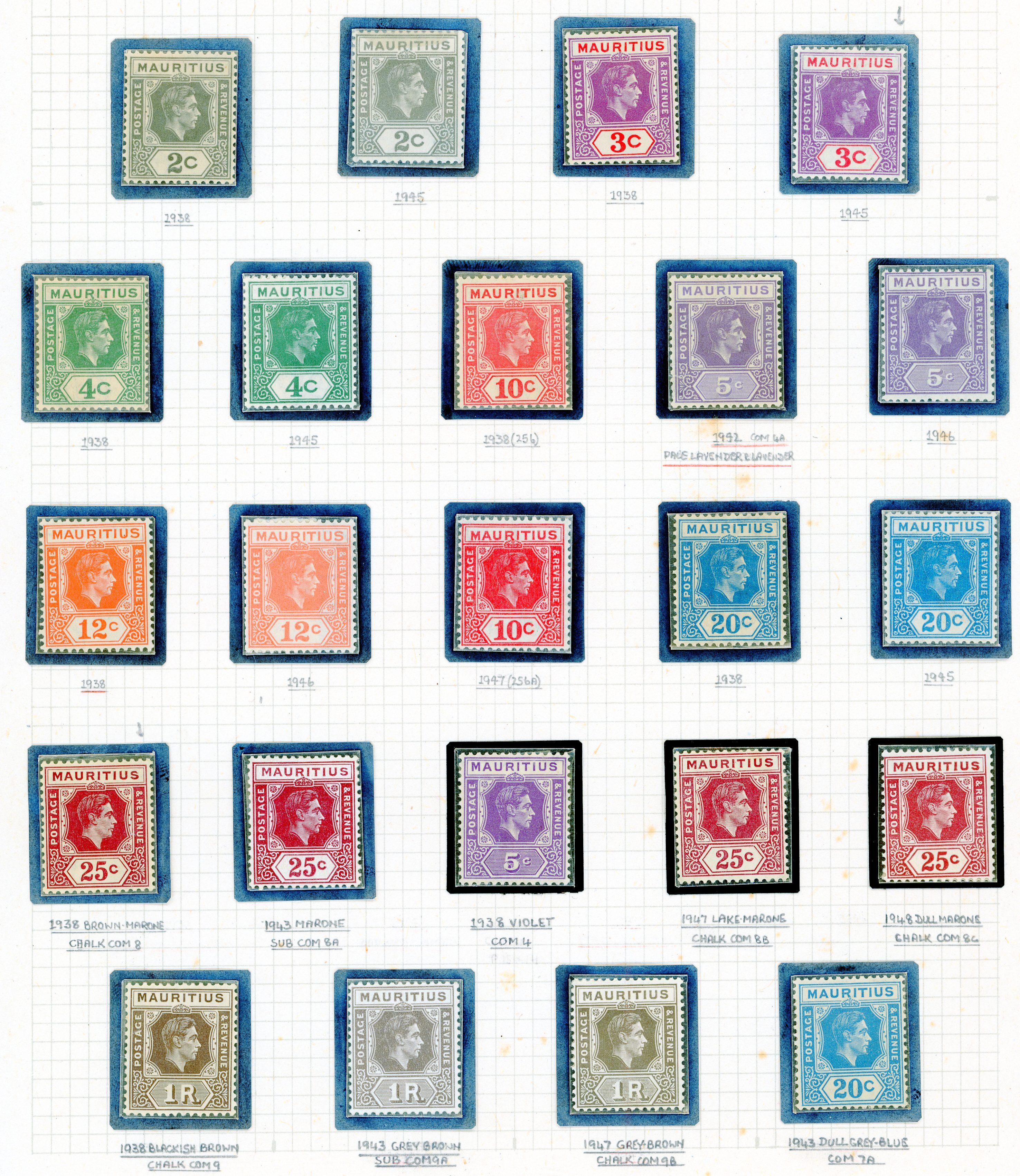 Mauritius KG VI balance collection