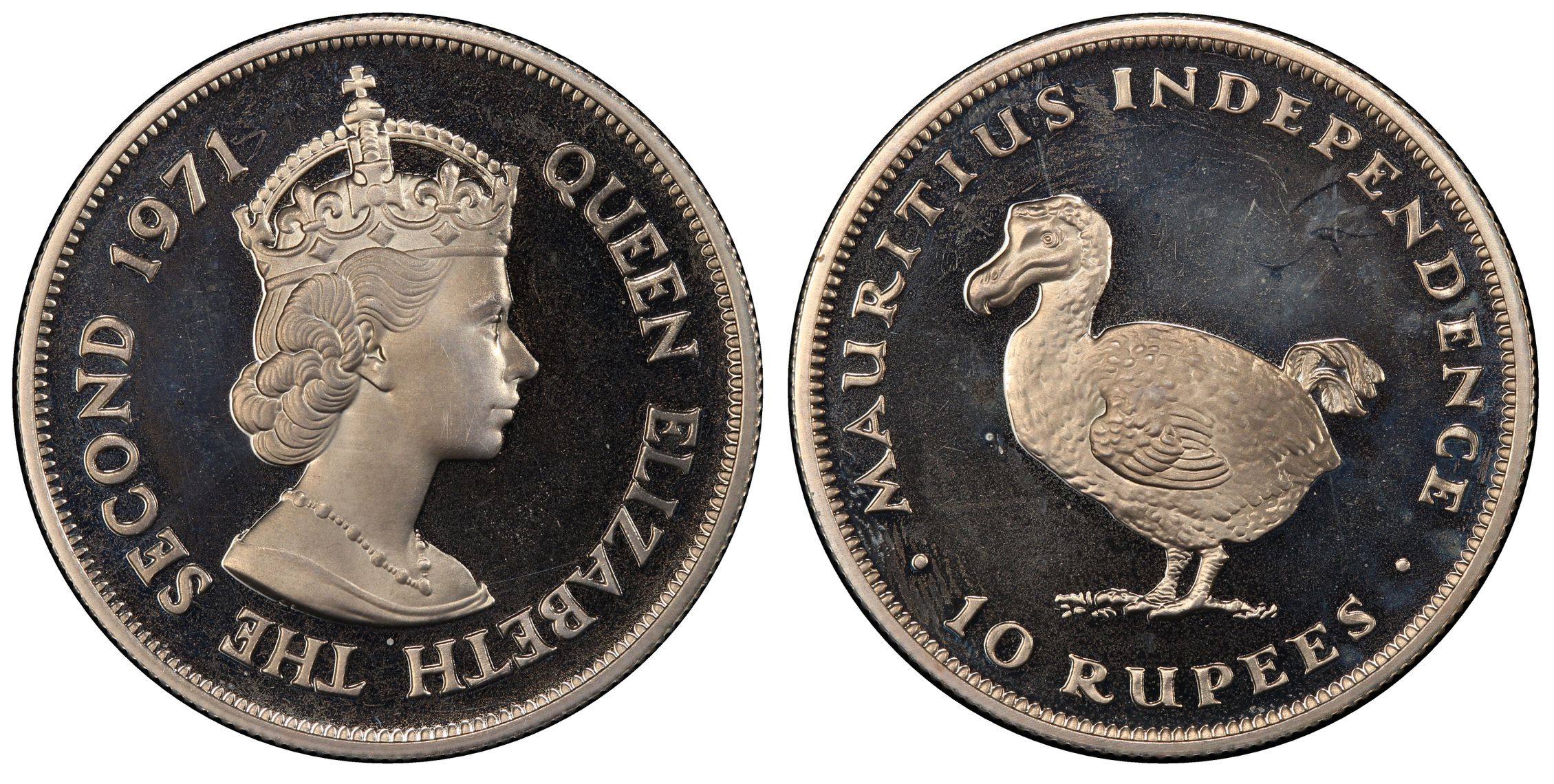 Mauritius, Elizabeth II (1952-2022), silver Proof 10 Rupees - PR 65 DCAM