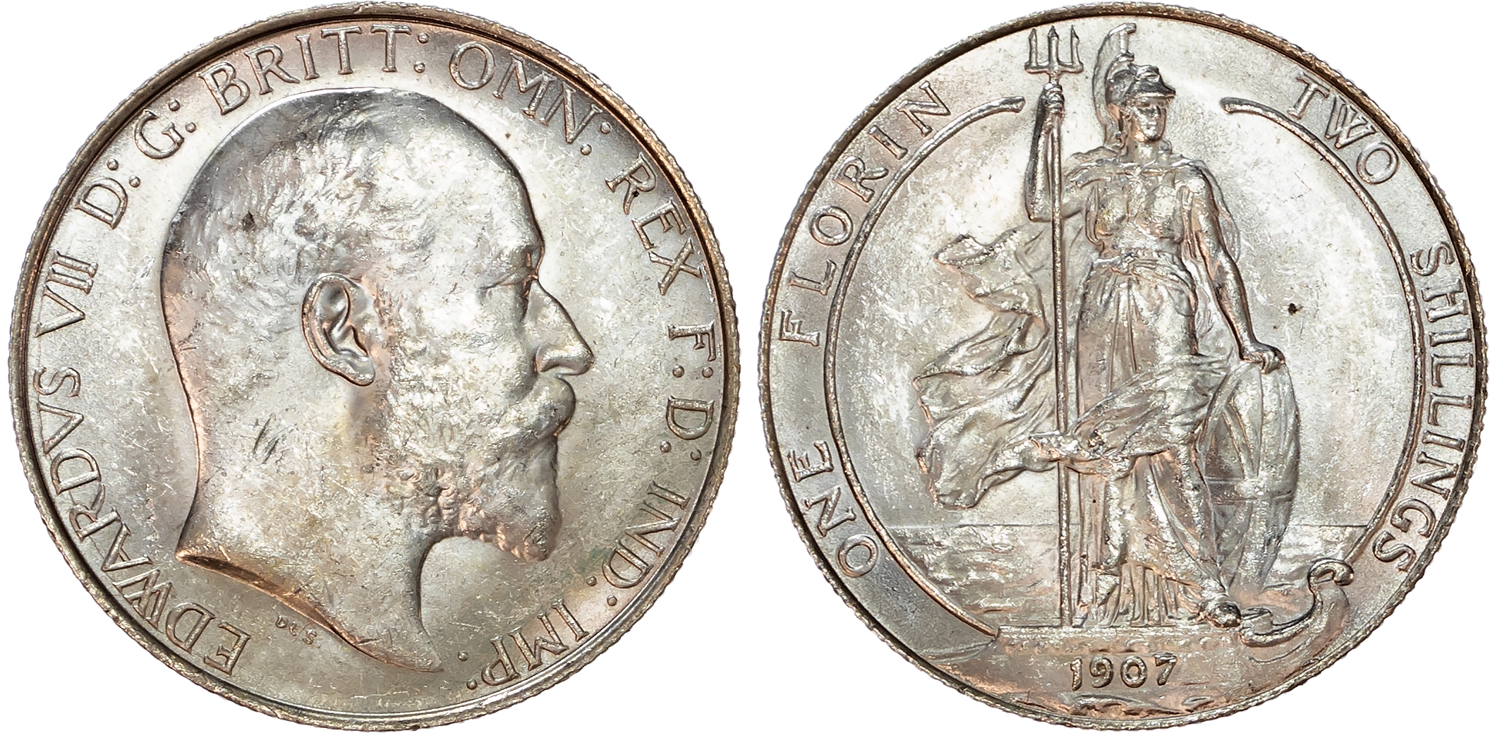 Edward VII (1901-1910) Florin, 1907.