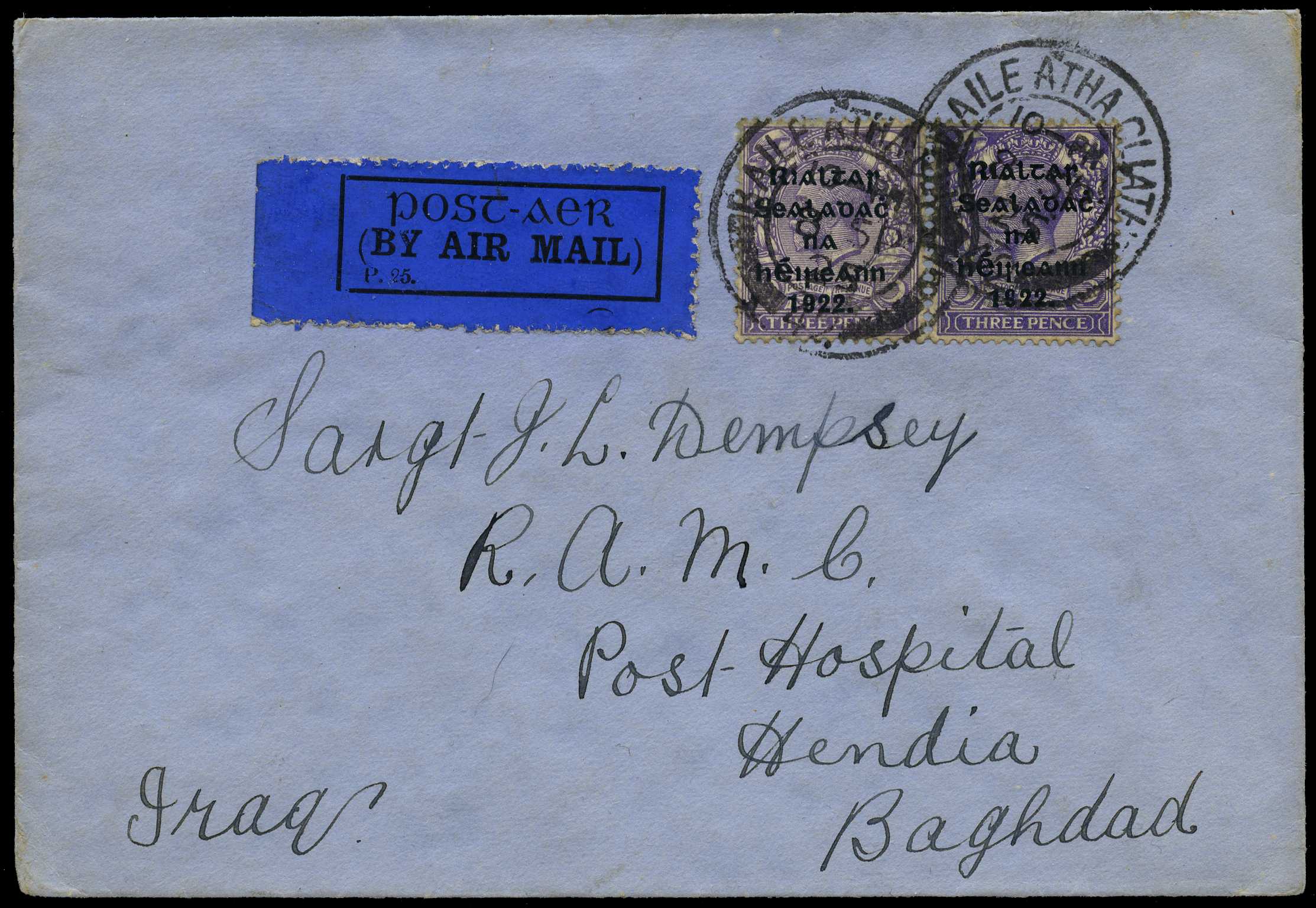 POSTAL HISTORY: 1925 pair of Airmail covers...