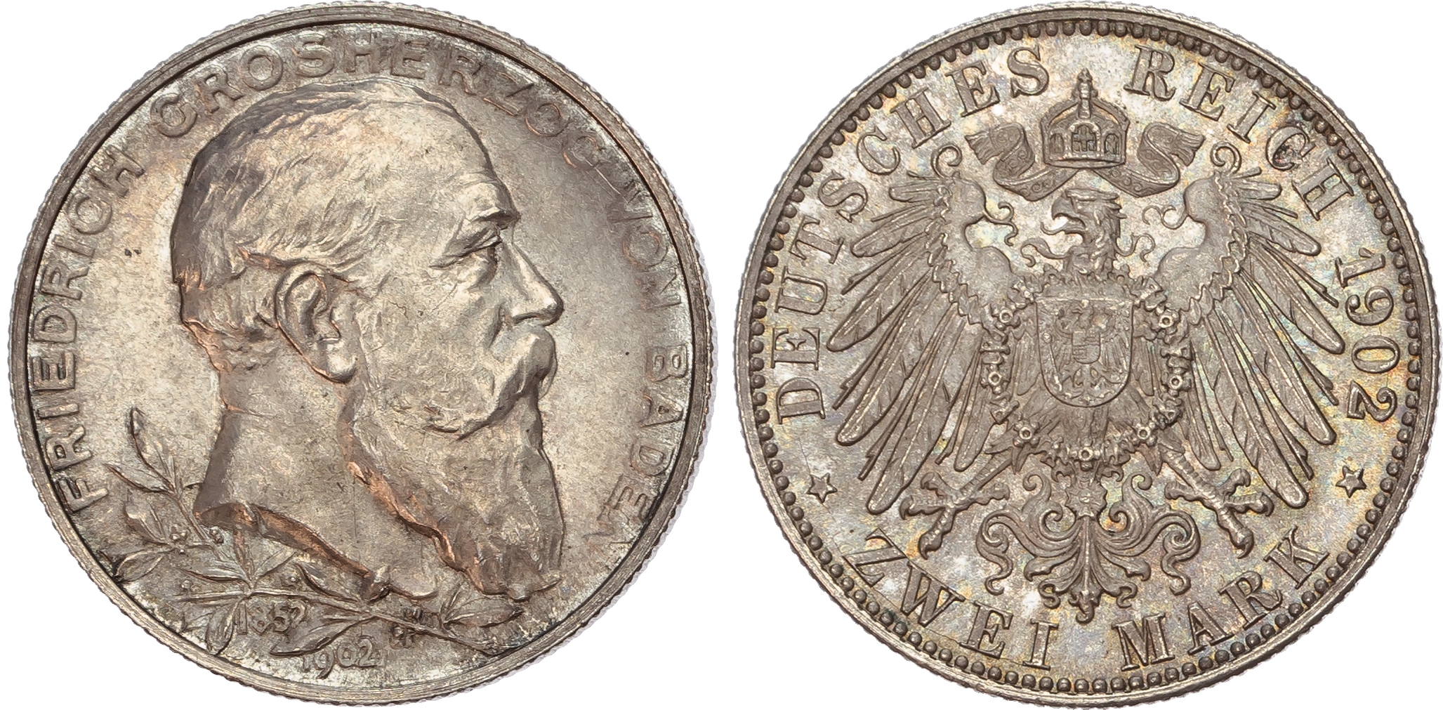 Germany, Baden, Frederick I (1858-1907), silver 2 Marks.