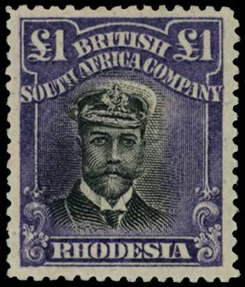 1913-7 £1 Head Die II, perf 14. Part...