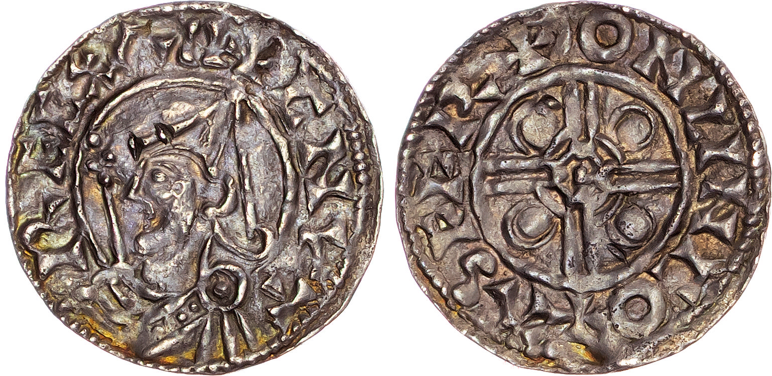 Cnut (1016-1035), AR Penny, Pointed Helmet type (1024-30), Lincoln mint, Osferth as moneyer.