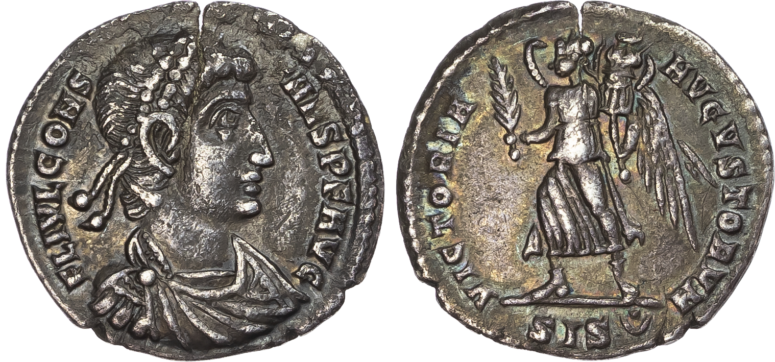 Constans (AD 337-350) AR Siliqua, Siscia, AD 337-340, 2.72g.