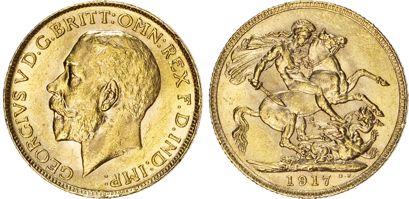 George V (1910-1936), Sovereign, 1917, Ottawa mint. 