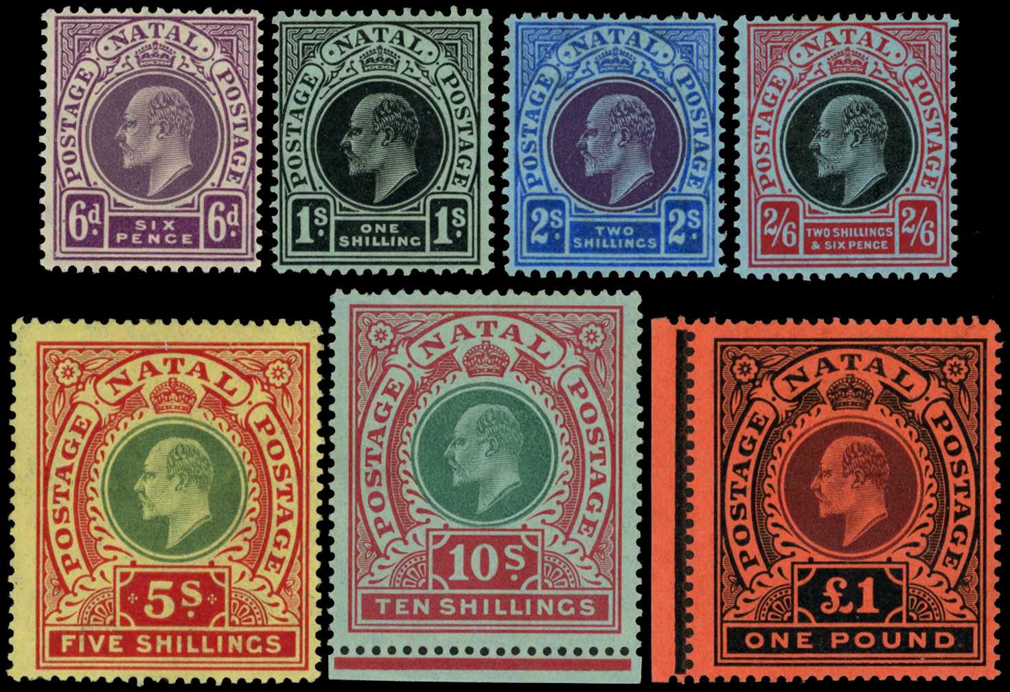 1908-09 'POSTAGE POSTAGE' set of 7 to £1,...