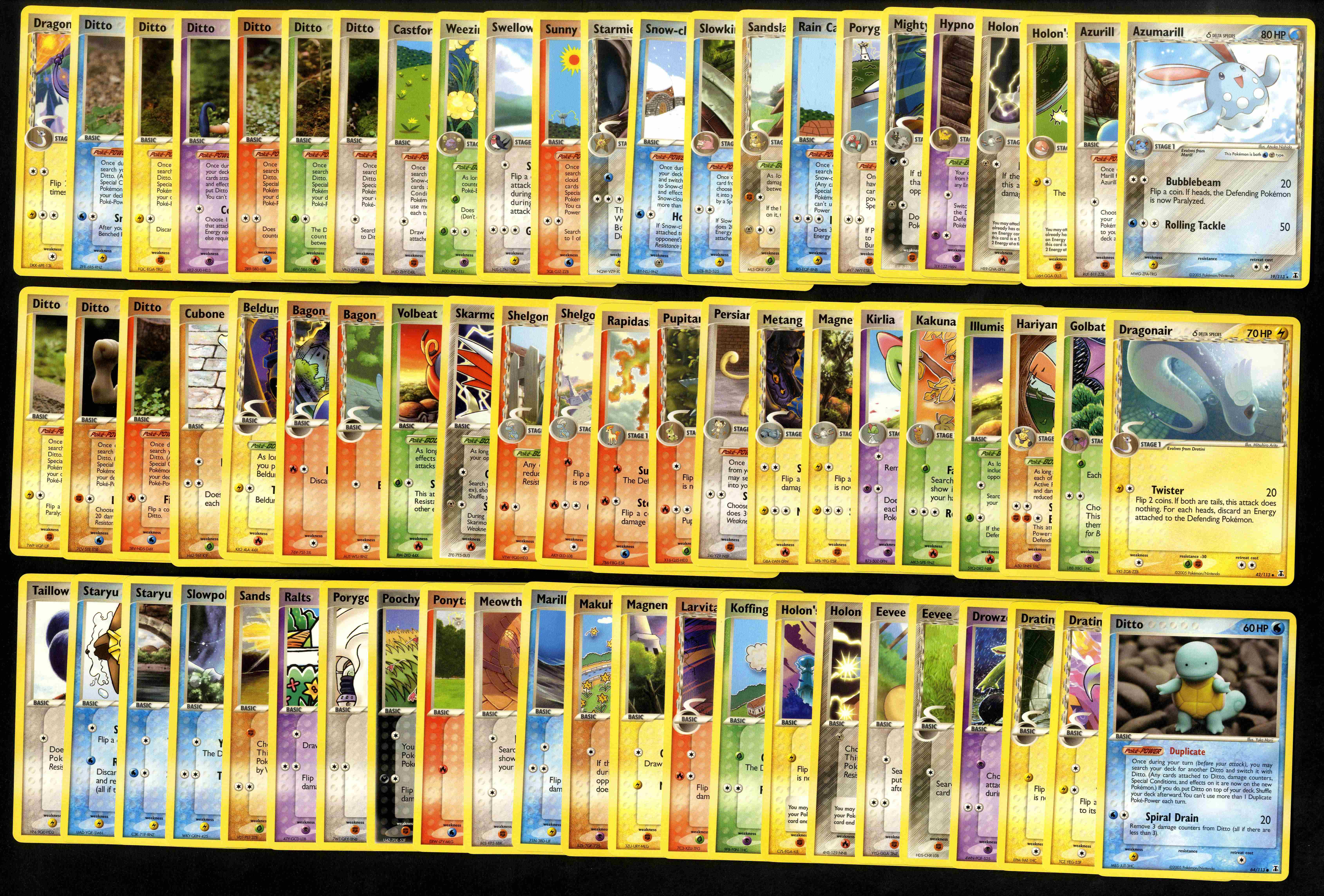 EX Delta Species – Partial Complete Set – 75/114 - EX-NM