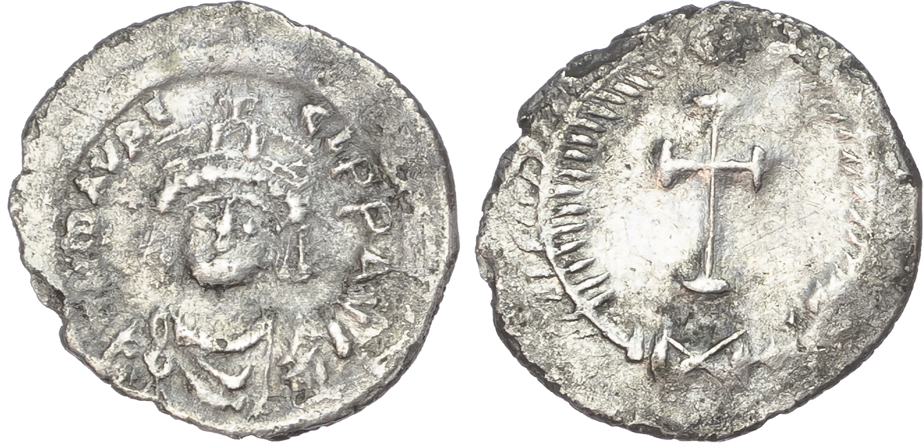 Maurice Tiberius (AD 582-602) AR Siliqua, Carthage or Constantinople, 1.91g. 