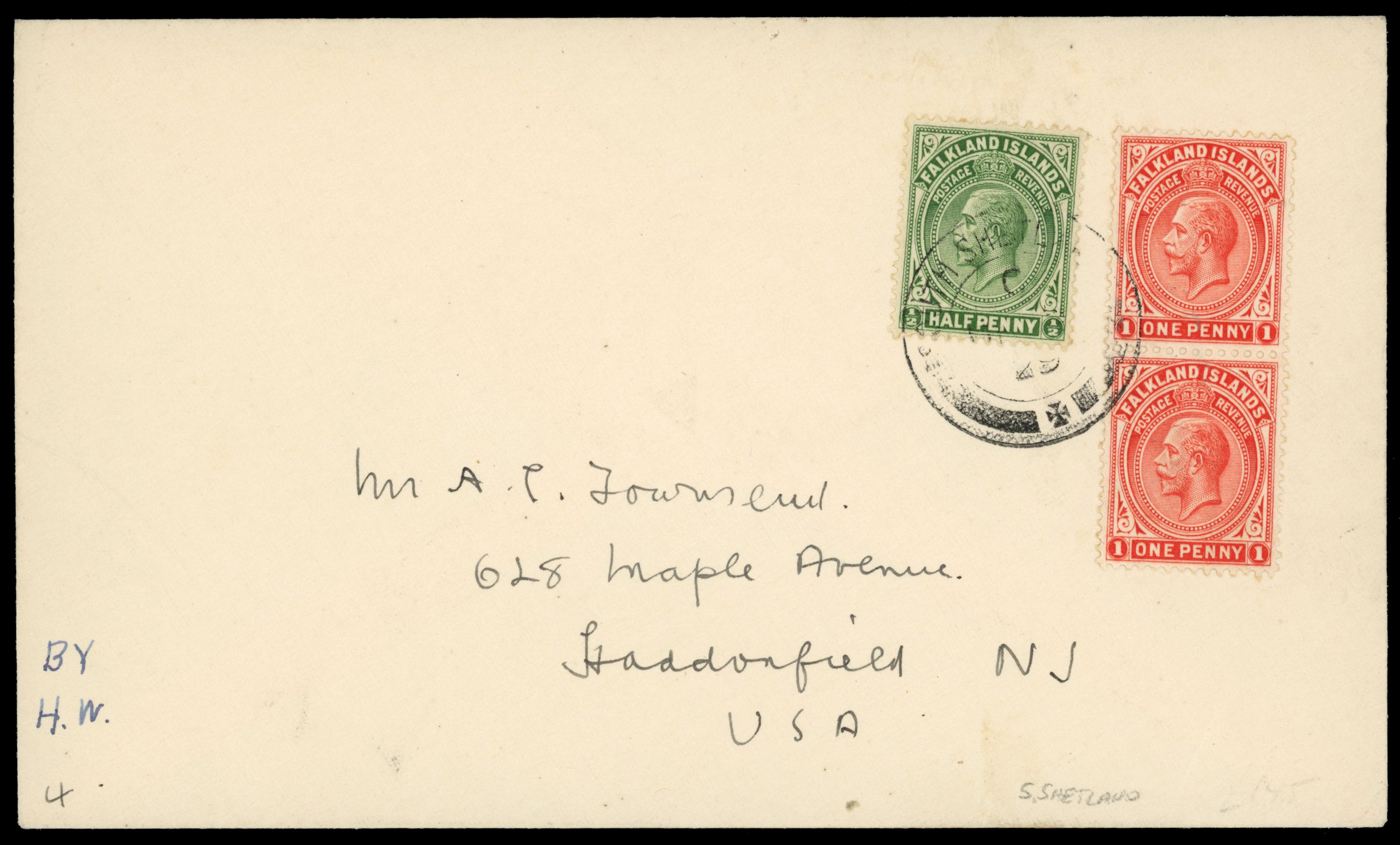Falkland Islands Dependencies South Shetlands 1929 cover to U.S.A.
