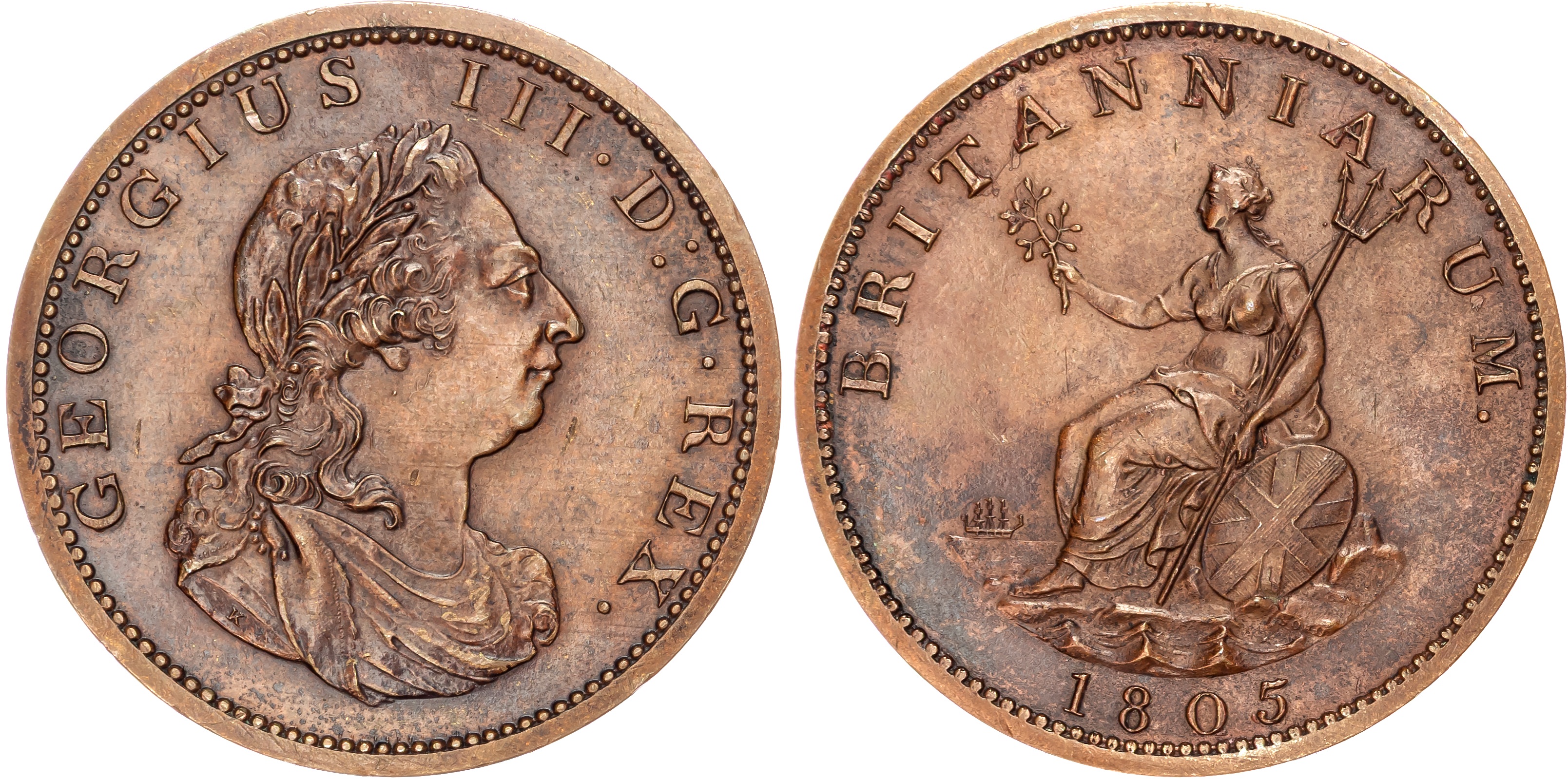 George III (1760-1820), Restrike Proof Twopence, 1805.