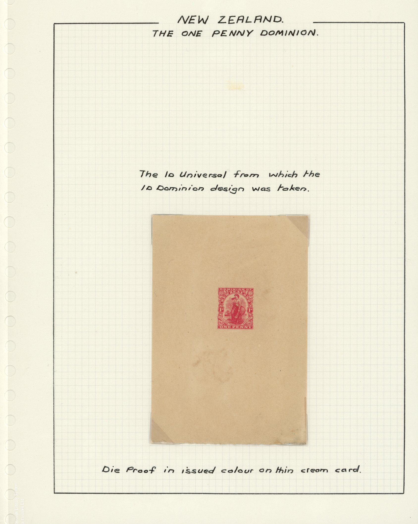 1905 1d Dominion Die Proof in issued colour...