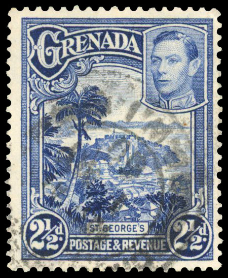 Grenada SG 157a 1950 2½d perf 12½ x 13½ used