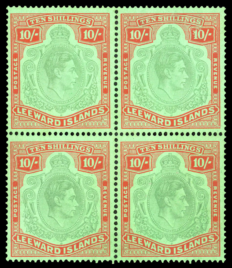 Leeward Islands SG 113a var block mint