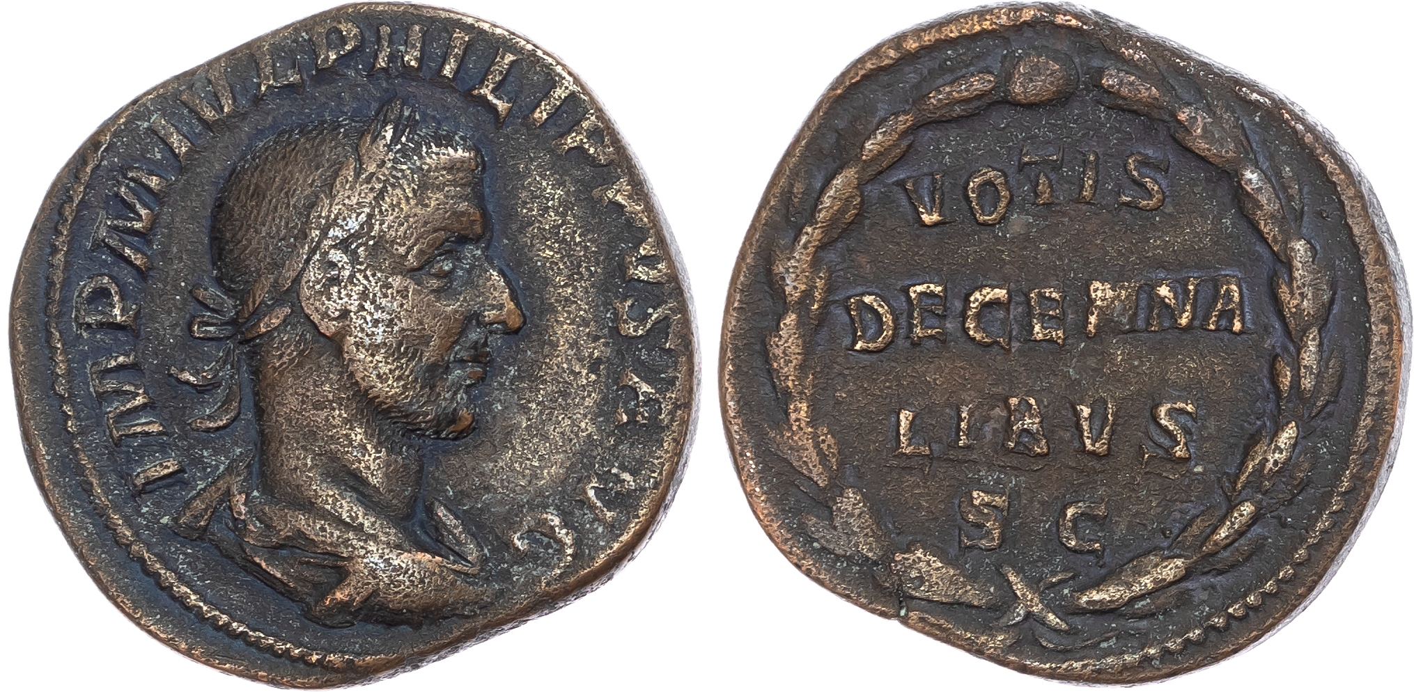 Philip I (AD 244-249) AE Sestertius, Rome, AD 247, 19.78g. 