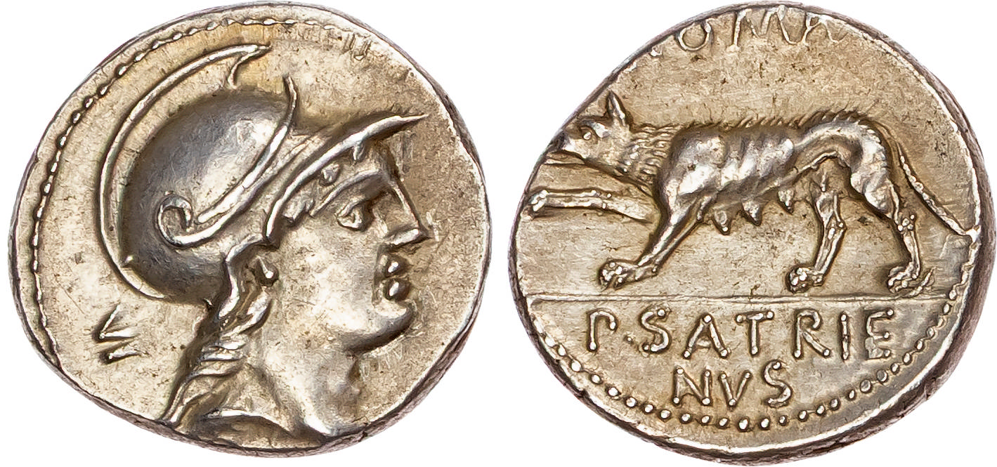 P. Satrienus (77 BC) AR Denarius, Rome, 3.86g. 