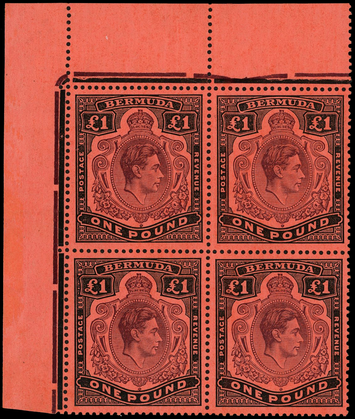 Bermuda SG 121b, ba block mint