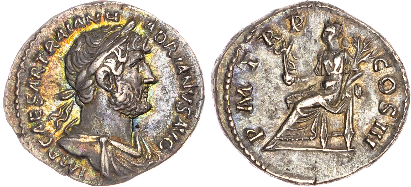 Hadrian (AD 117-138) AR Denarius, Rome, AD 119-122, 3.22g.