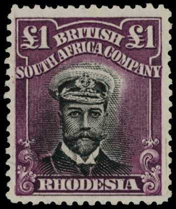 1913-7 £1 Head Die II, perf 14. O.g. example...