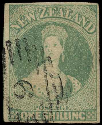 1858 Richardson 1/- dull emerald-green on...