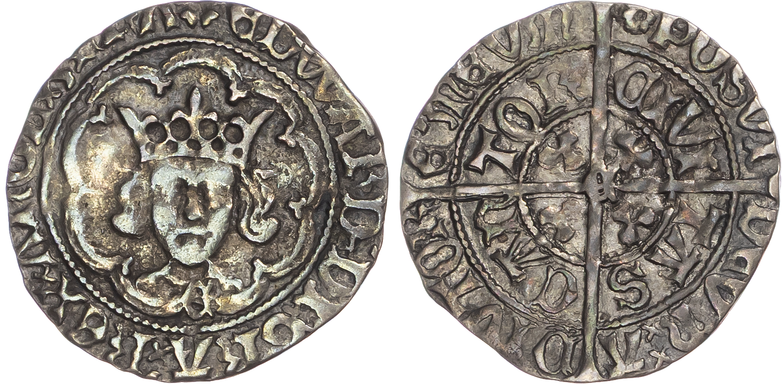 Edward IV (Second Reign, 1471-1483), AR Halfgroat, Type XVIII, Canterbury mint, mm. rose.