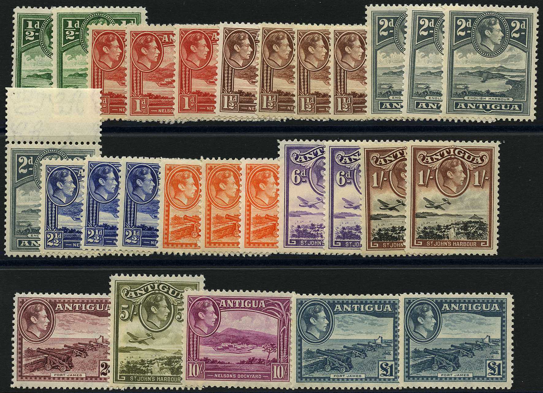 1938-51 set unmounted o.g., plus extra low...