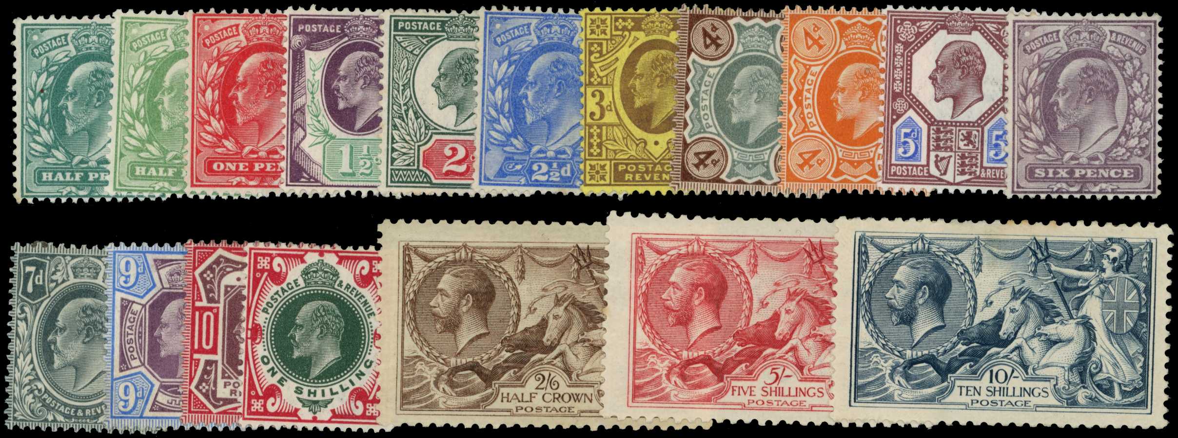 1902-1919 mint range of values including...