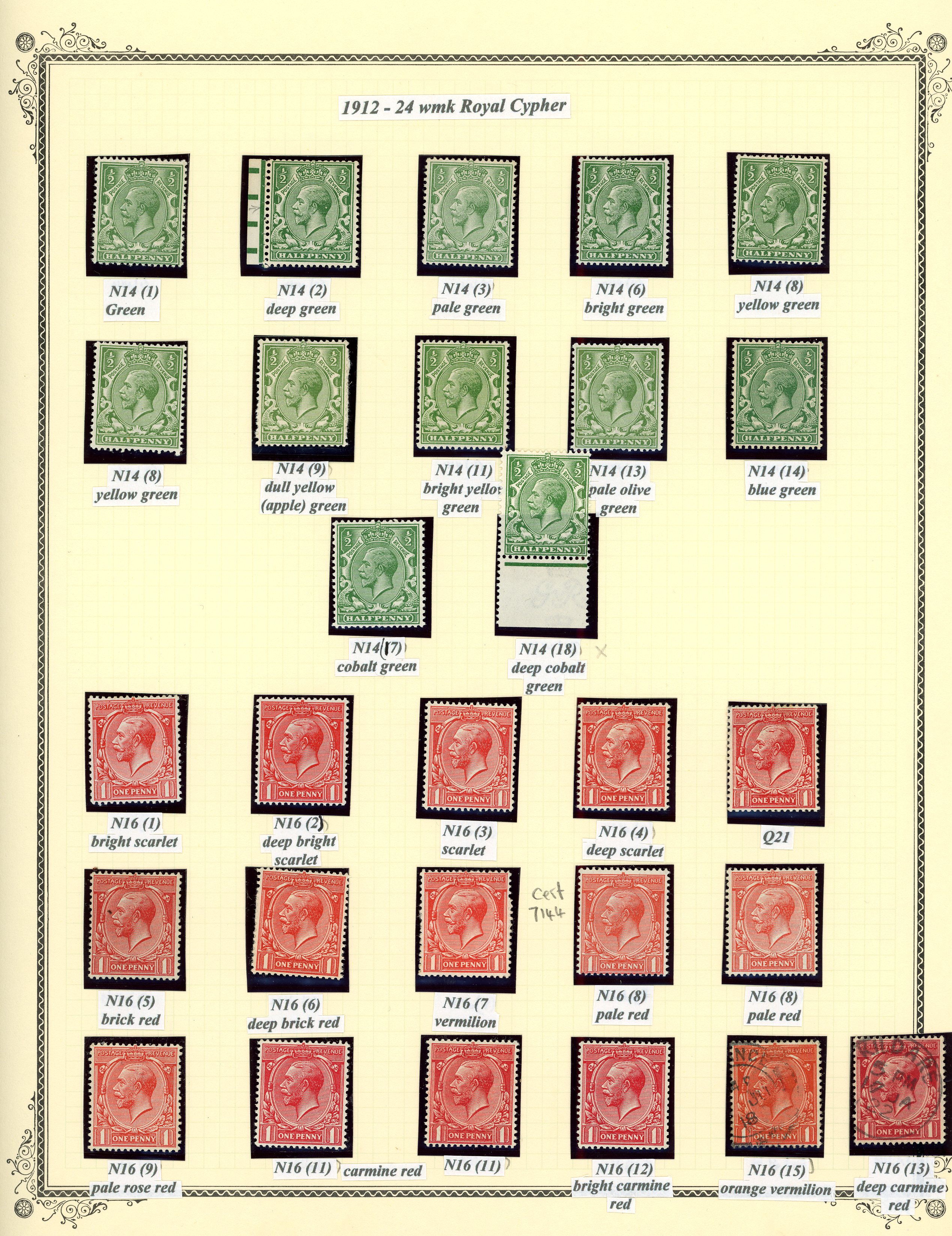 GB 1912-1924 predominantly mint to 1s