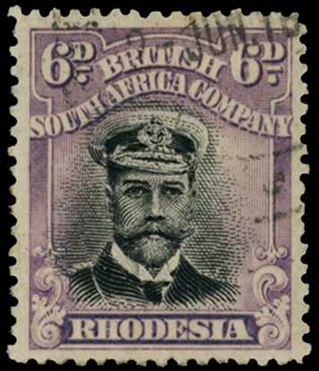 1913-7 6d Head Die II, perf 14. Used example...