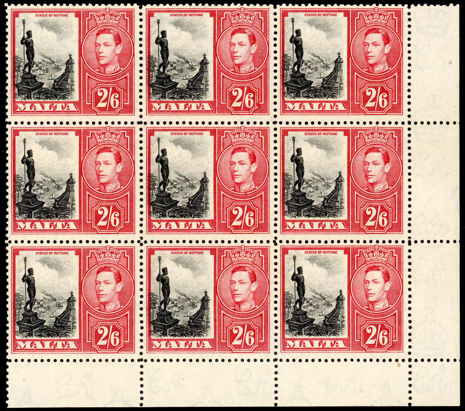 Malta SG 229, a block mint