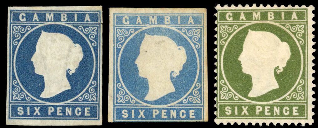GAMBIA QV small group mint or unused