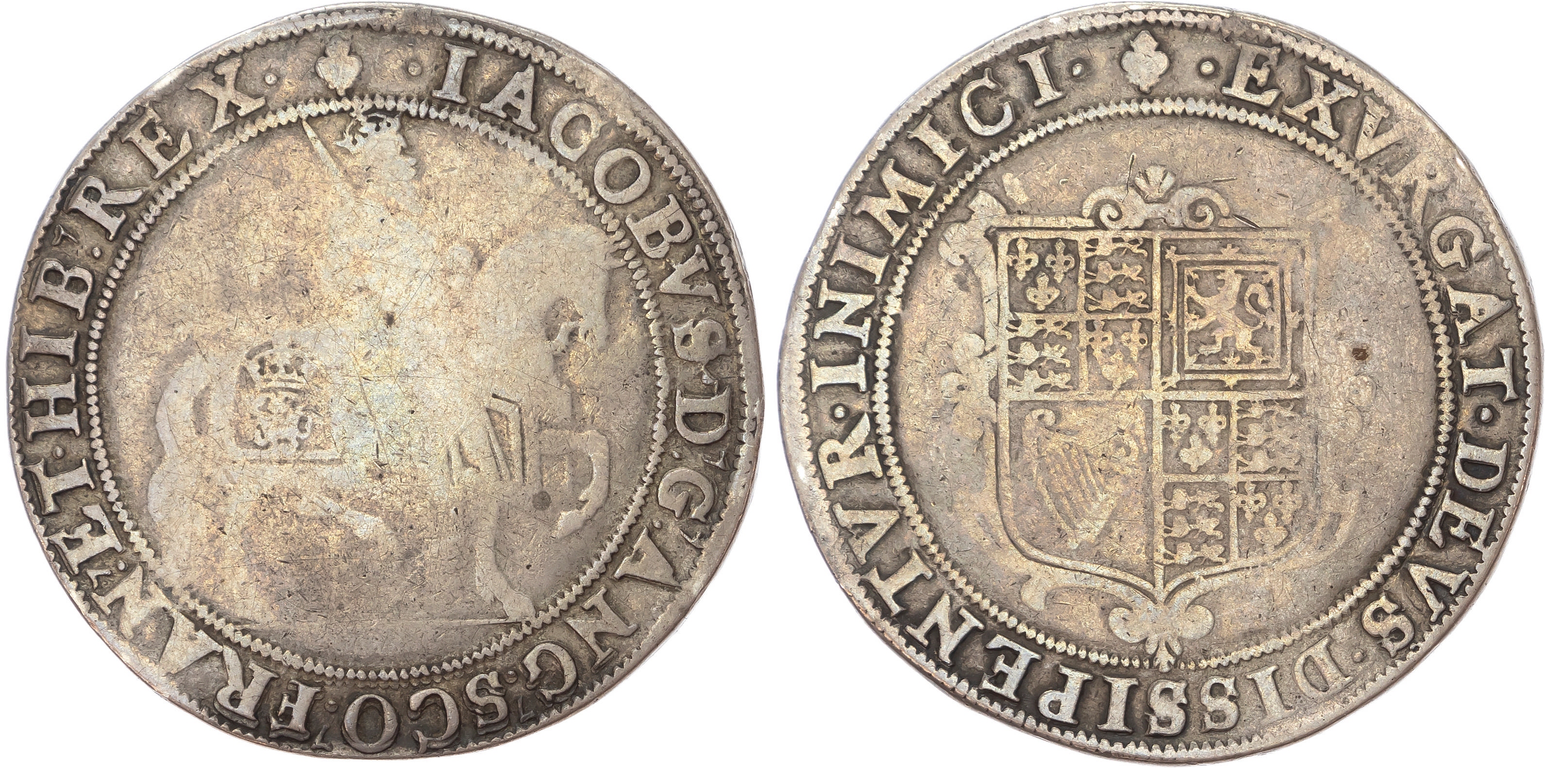 James I (1603-1625), AR Crown, First coinage.