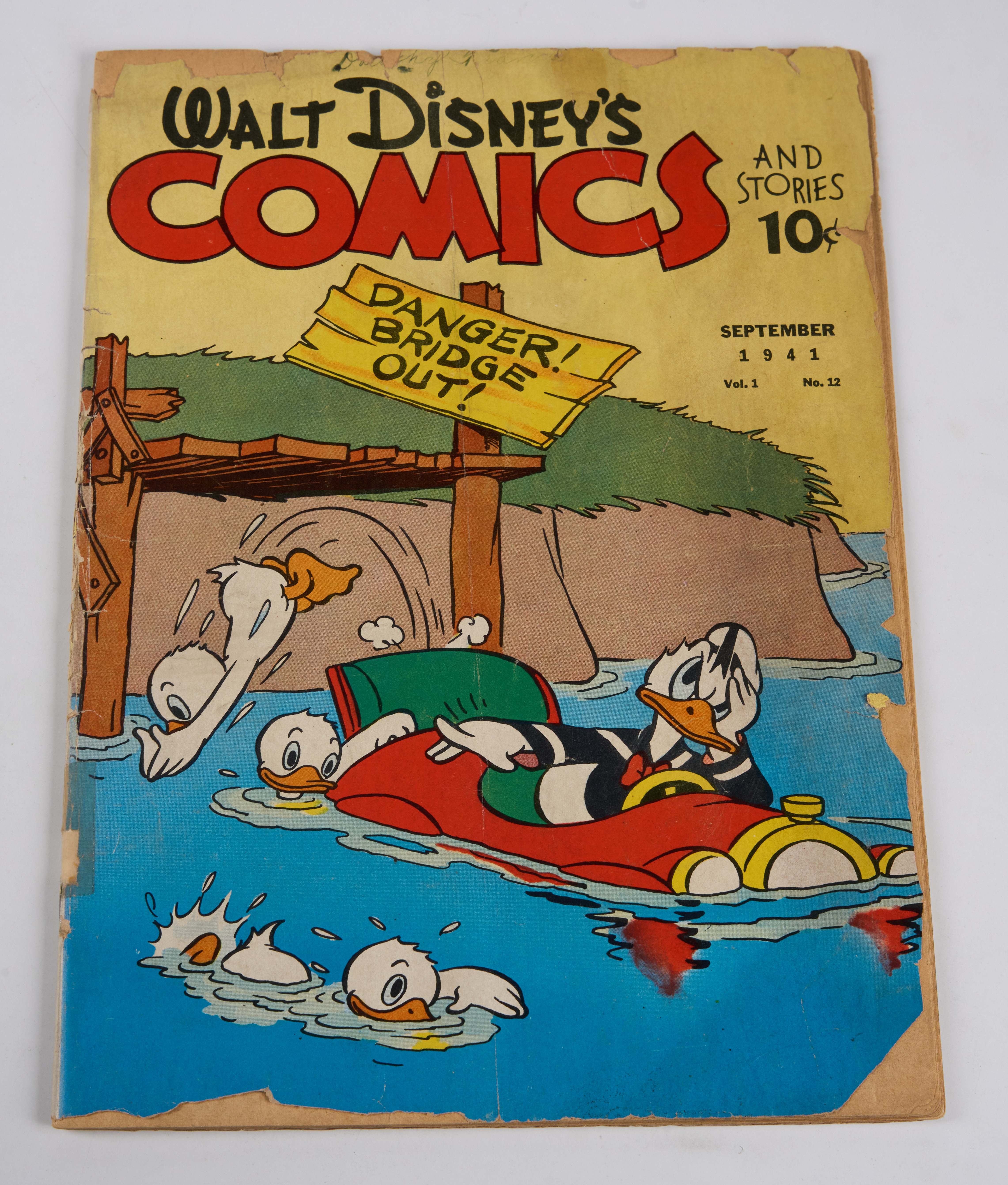 Walt Disney's Comics and Stories #12 Cover by Al Taliaferro (Dell, 1941)