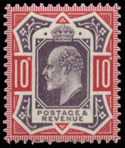 1902 10d Slate-purple and carmine (O). Very fine...