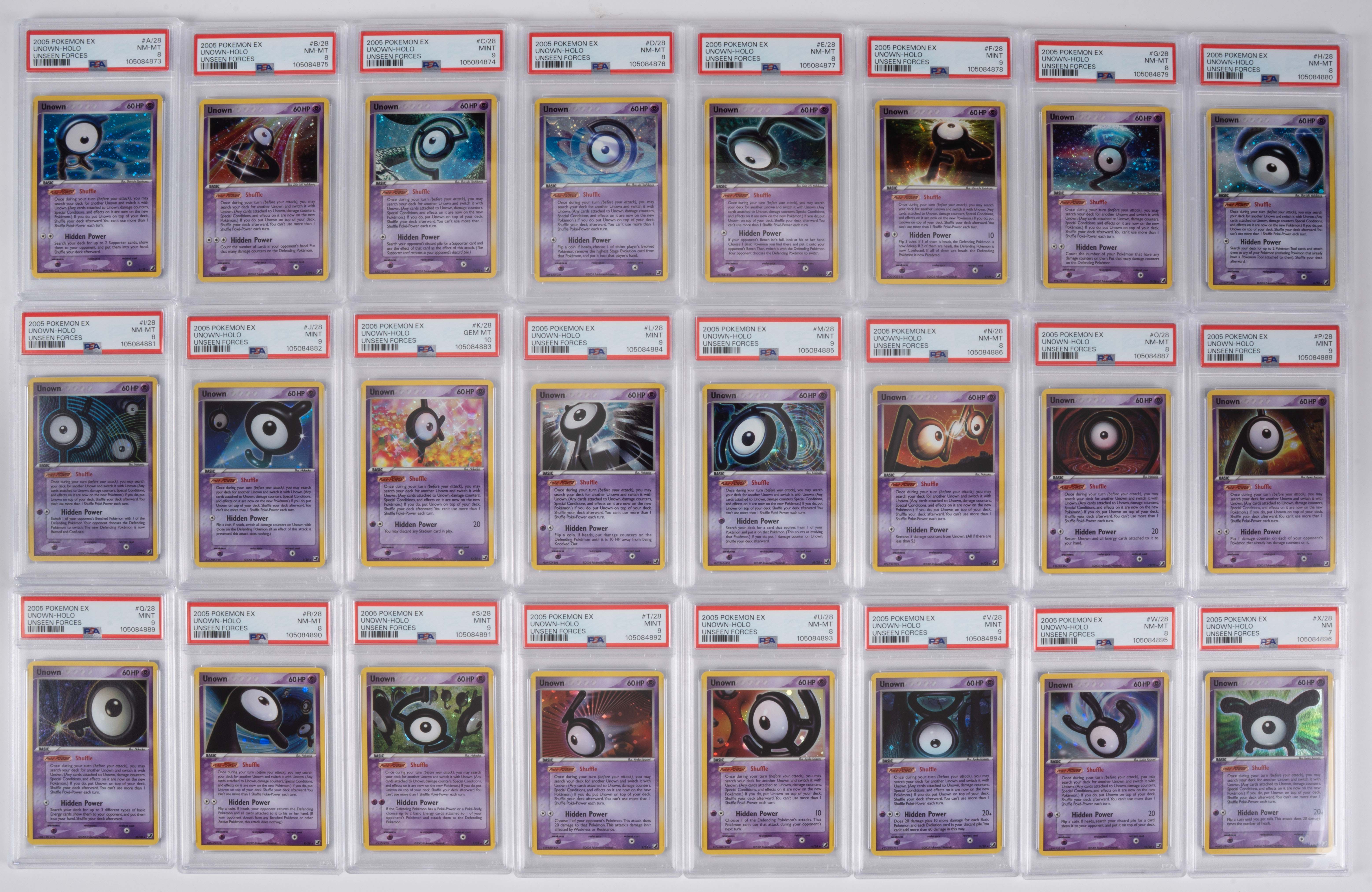 EX Unseen Forces Unown Complete PSA Graded Set (X28 CARDS)