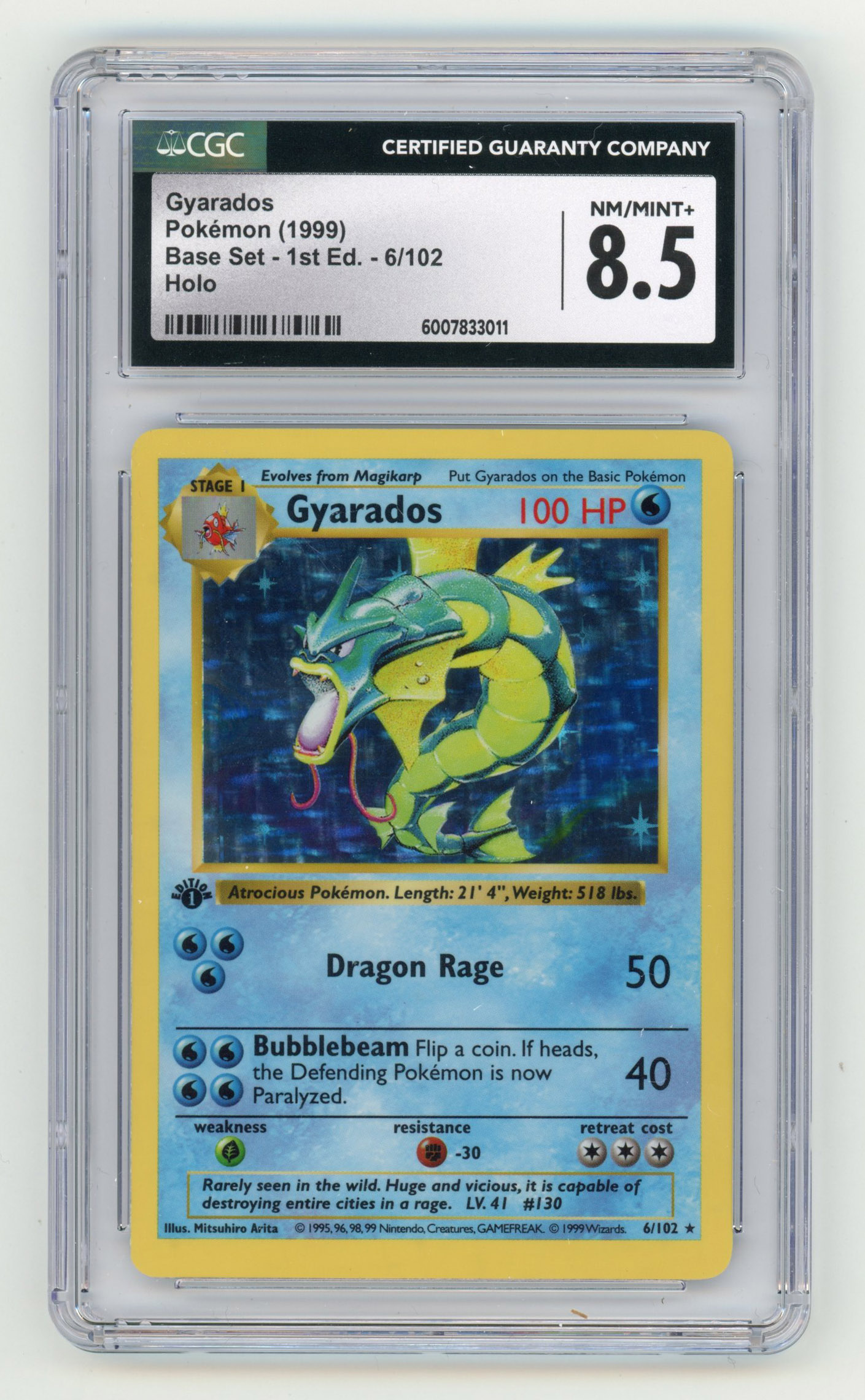 CGC 8.5 Gyarados #6 Holo 1st Edition - Base Set