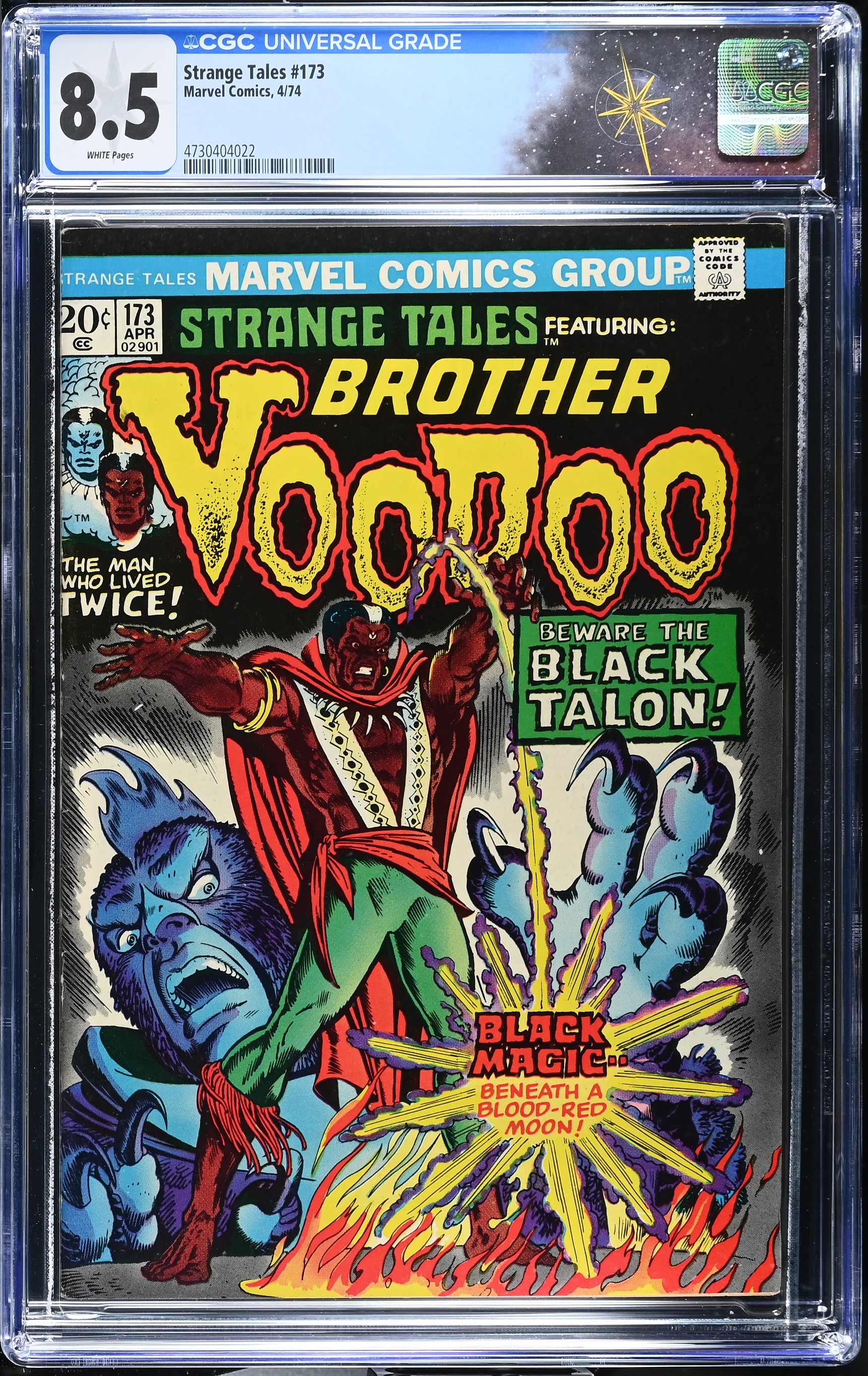 Strange Tales #173 CGC 8.5 1st Cameo Appearance of the Black Talon (Marvel Comics, 1974) White Pages