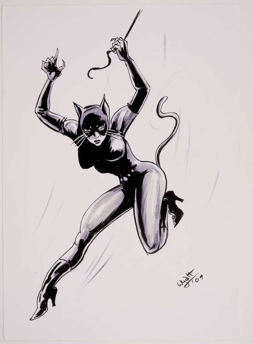 Simon Wyatt Catwoman Original Hand Drawn Pencil Sketches Dated 2000s Total 3