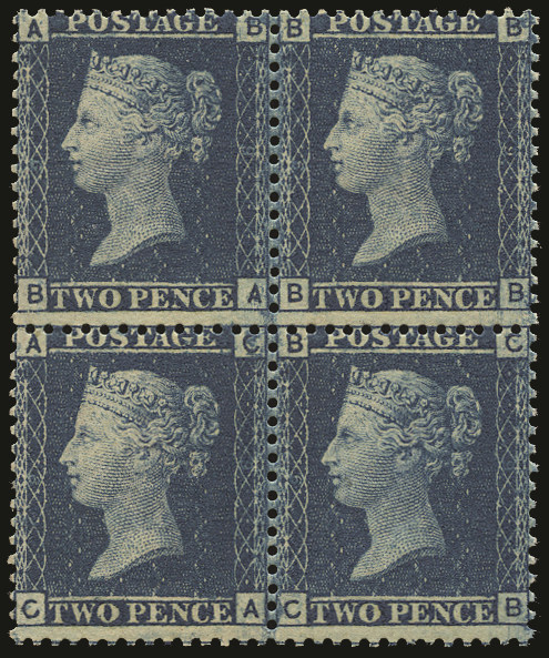 GB 1861  SG45 Pl.9 Mint U/M o.g. block four