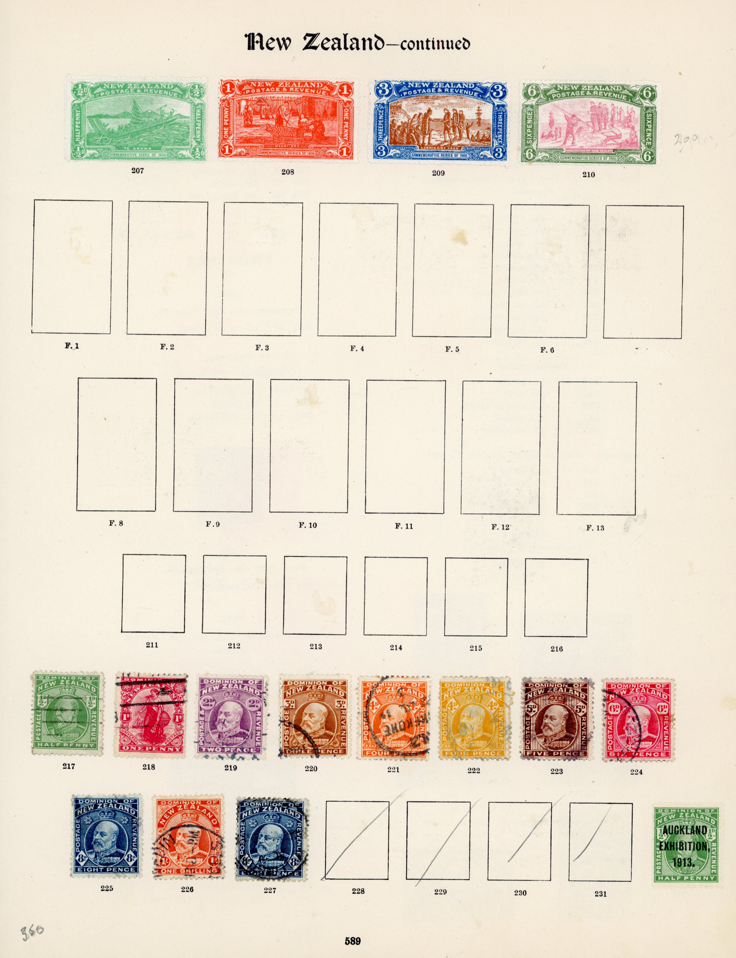 1906-36 mixed mint and used on leaves including mint 1906 Christchurch Exhibition, 1920 Victory,1925 Dunedin Exhibition,