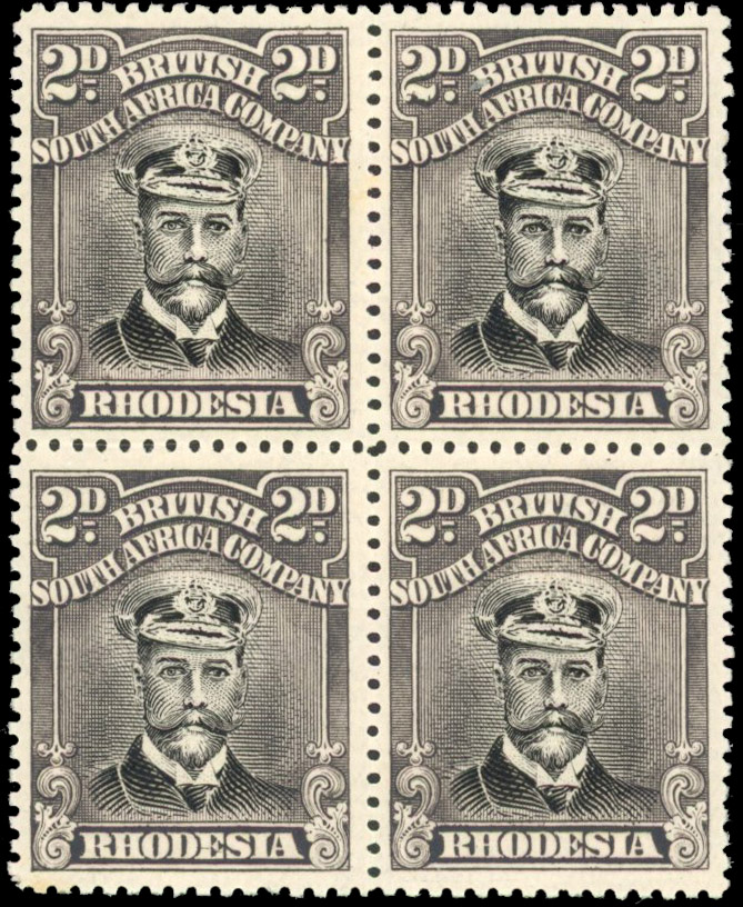 Rhodesia SG 312 2d perf 15 block mint