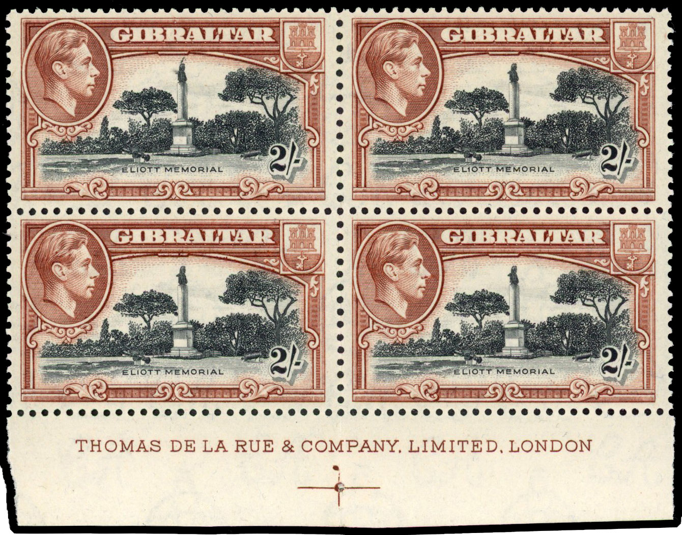 Gibraltar SG 128bb imprint block mint