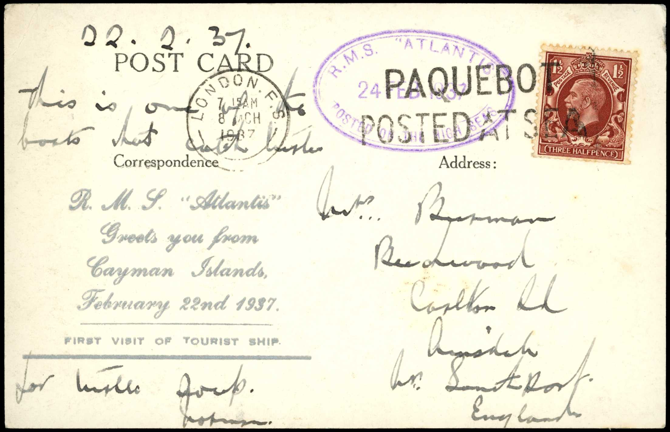 1937 Collection of items relating to the...